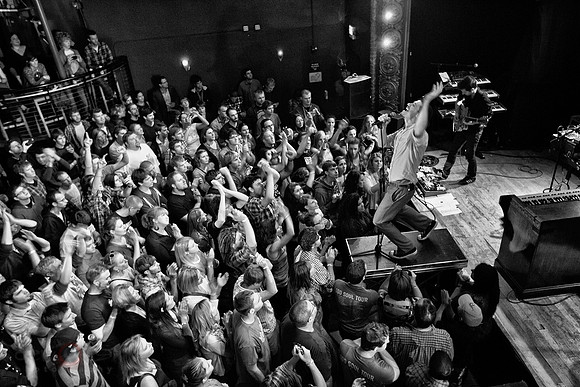 Paul Meany and crowd