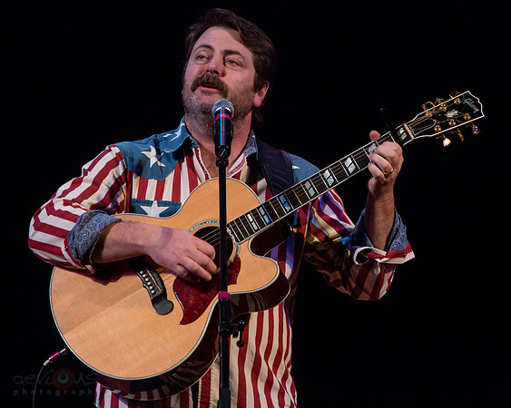 Nick Offerman (Ron Swanson!), singing and playing guitar