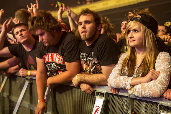 At the front