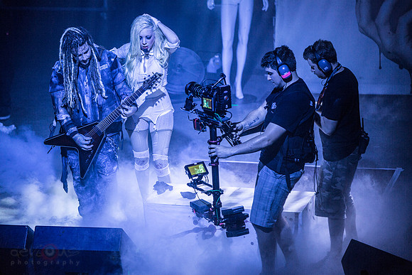 Maria Brink and Chris Howorth being filmed for the DVD shoot